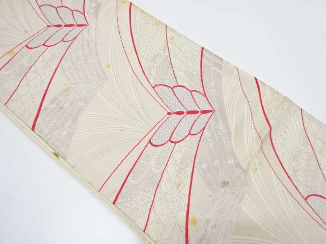 アンティーク　蝶模様織り出し袋帯（材料）